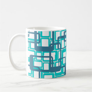 Caneca De Café Moderno do século Médio aberto retângulo café mug
