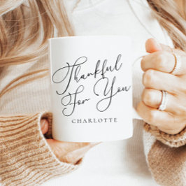 Caneca De Café Moderno Elegante Agradecimento Por Você