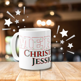 Caneca De Café Moderno Elegante Feliz Natal
