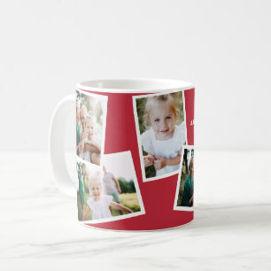 Caneca De Café Moderno elegante multifamília de fotos vermelho
