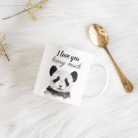 Moderno Eu Te Amo Muito Panda Preta E Branca