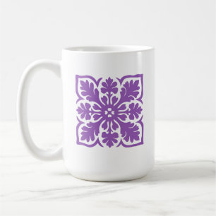 Caneca De Café Moderno Havaiano Quilt Royal Purple Island Hawaii