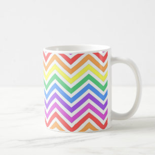 Caneca De Café Moderno, legal, moderno colorido arco-íris chevron