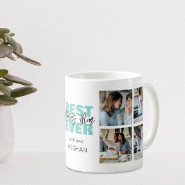 Caneca De Café Moderno Melhor Mãe de Bônus | Colagem de Fotografi