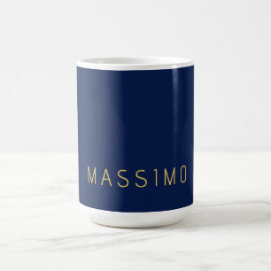 Caneca De Café Moderno Minimalista Azul Ouro Profissional Moderno