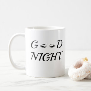 Caneca De Café Moderno Minimalista Boas Noites Cílios Estética