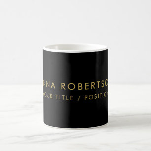 Caneca De Café Moderno Minimalista Preto Dourado Profissional Ten