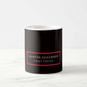 Caneca De Café Moderno Minimalista Preto Simples Elegante