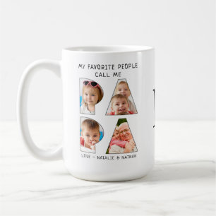 Caneca De Café Moderno PAPA Dizendo 8 Colagem de Fotos