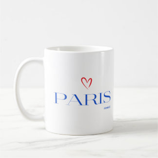 Caneca De Café Moderno Paris França Texto Na moda único
