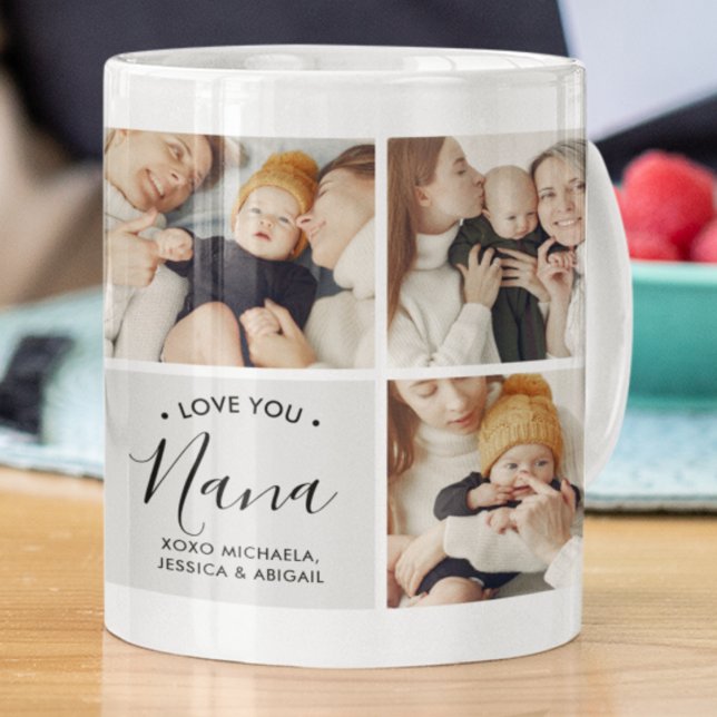 Caneca De Café Moderno Personalizado Te Amo Nana 9-Foto (Criador carregado)