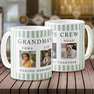 Caneca De Café Moderno Tripé de Foto Verde Sage Listra Avó Tripul