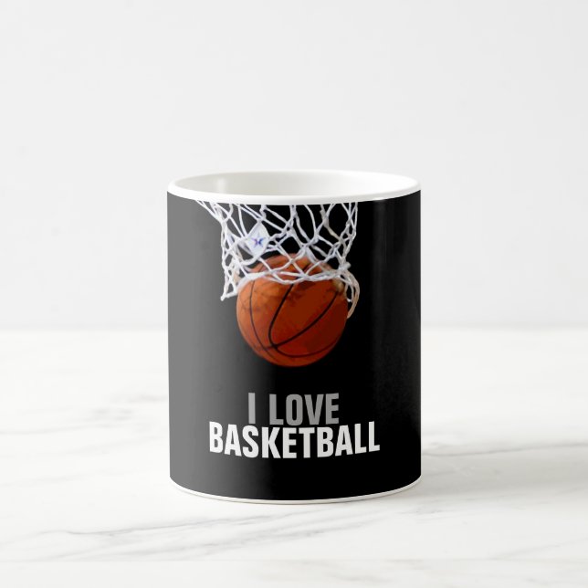 Caneca De Café Moderno Único Eu Adoro Basquete (Centro)