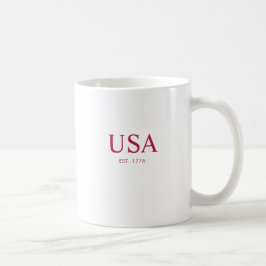 Caneca De Café Moderno Vermelho Branco EUA Fundado em 1776