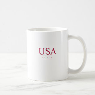 Caneca De Café Moderno Vermelho Branco EUA Fundado em 1776