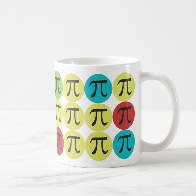 Caneca De Café Modificação Pi - Presente colorido do Pi (Direita)