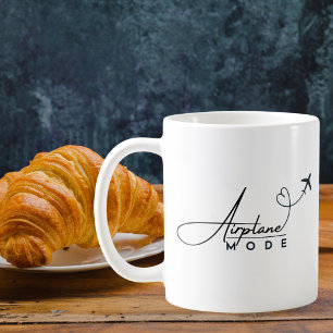 Caneca De Café Modo Avião, Viagem, Roteiro Minimalista, Aviação