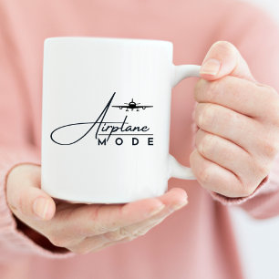 Caneca De Café Modo Avião, Viagem, Roteiro Minimalista, Aviação