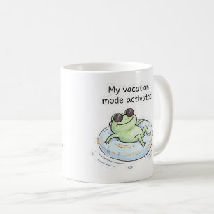 Caneca De Café Modo de Férias de Sapo Fofo Ativado Saco de Verão