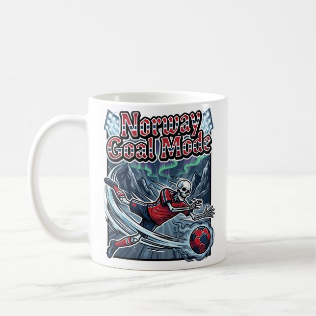 Caneca De Café Modo de Gol da Noruega Esqueleto de Ataque das Naç (Esquerda)