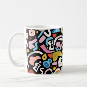Caneca De Café modo de ilustração colorido de forma abstrato de