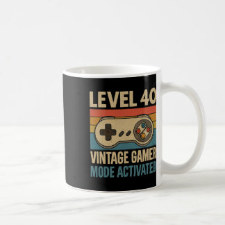 Caneca De Café Modo de Jogador Antigo Nível 40 Ativado Retro