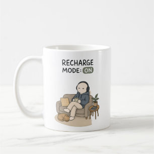 Caneca De Café Modo de Recarga Ativado Meme de Introvertido Engra