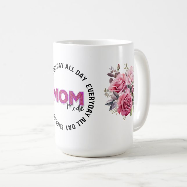 Caneca De Café Modo MÃE Floral Diário (Frente Esquerda)