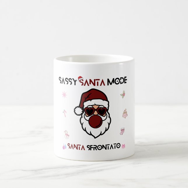 Caneca De Café Modo Papai Noel Atrevido – Design de Natal Bilíngu (Centro)