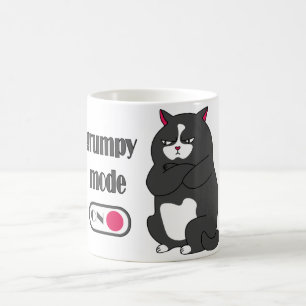 Caneca De Café Modo rabugento em gato gordo engraçado