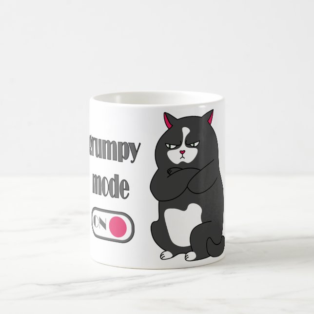 Caneca De Café Modo rabugento em gato gordo engraçado (Centro)