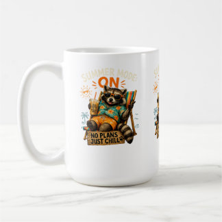 Caneca De Café Modo Verão ATIVADO – Sem Planos, Só Relaxar 🦝☕