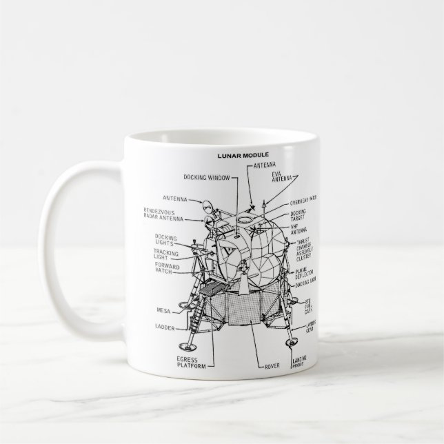 Caneca De Café Módulo lunar do Lander da NASA Apollo 11 (Esquerda)