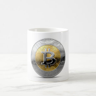 Caneca De Café Moedas Físicas Criptomoeda