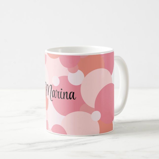 Caneca De Café Moelcules cor-de-rosa personalizadas (Frente Esquerda)