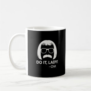 Caneca De Café Mog Do It Lady Meme - Logotipo De Cabeça Preta Min