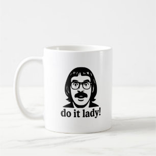 Caneca De Café Mog Do It Lady Meme - Logotipo De Cabeça Preta Min