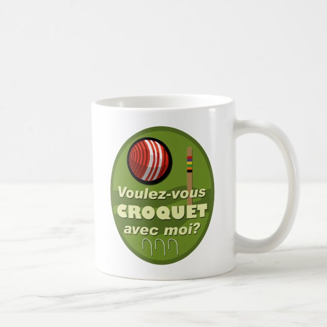 Caneca De Café Moi do avec do croquet de Voulez-vous? (Direita)