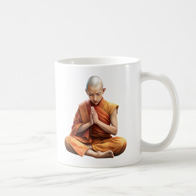 Caneca De Café Moine Zen Méditation (Direita)
