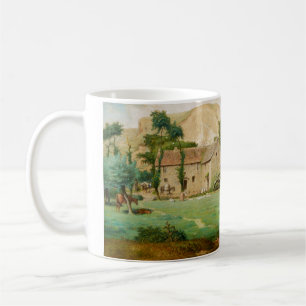 Caneca De Café Moinho de Água ao Pé de uma Montanha