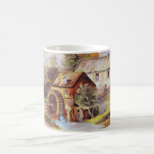 Caneca De Café Moinho de água e rio