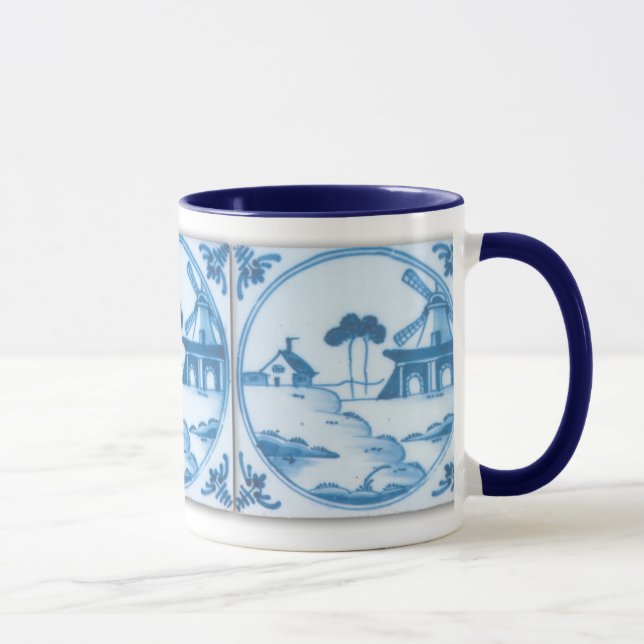 Caneca de Café Moinho de Vento Azul Branco Delft V (Direita)