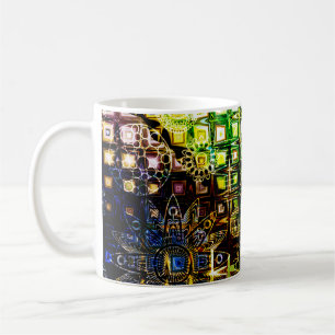 Caneca De Café moinho floral de arte grunge para fundo, grung
