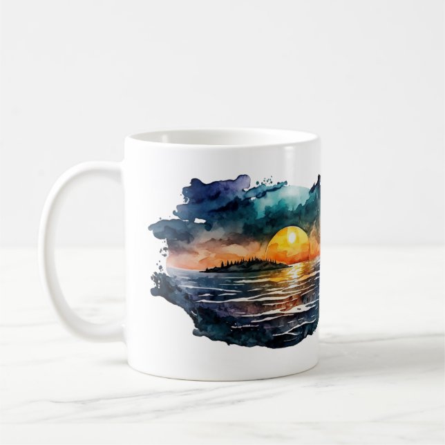 Caneca De Café Molde de Aquarela (Esquerda)