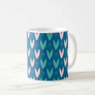 Caneca De Café Moldes gráficos de folhas que formam corações