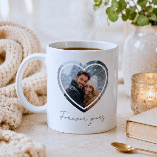 Caneca De Café Moldura de Coração com Foto Personalizada