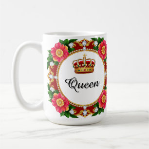 Caneca De Café Moldura de Coroa Real Com Diamantes e Bordadura Fl