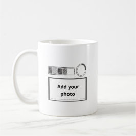 Caneca De Café Moldura de Doodle de Controle de Jogo com Foto Per