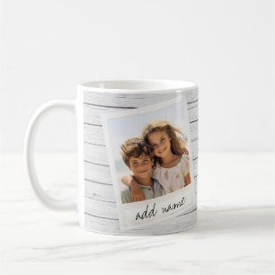 Caneca De Café Moldura de Foto Rústica com Impressão de Fundo em