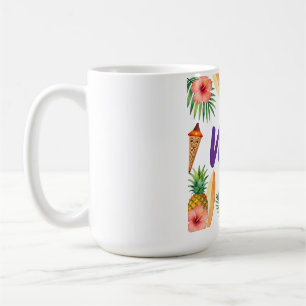 Caneca De Café Moldura de Hibisco Tropical transmite Vibrações de